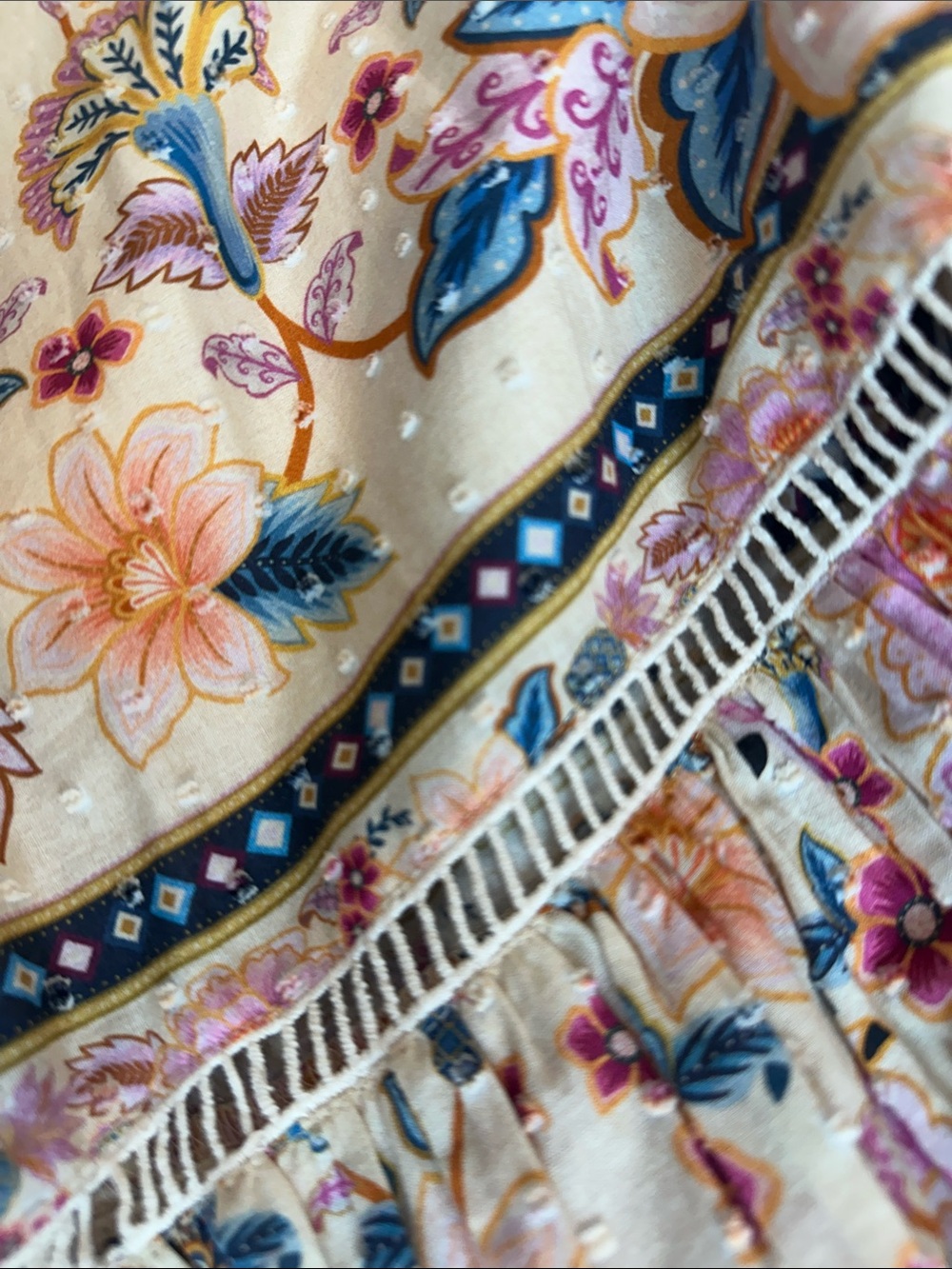 FARM Rio Floral Maxi Dress in Cream, Pink & Blue - Picture 10 of 12